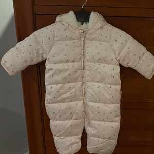 Gap Pink Floral Baby Snowsuit